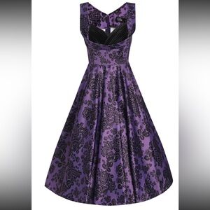 Dolly and Dotty purple rose pleated bust dress - UK8/US4